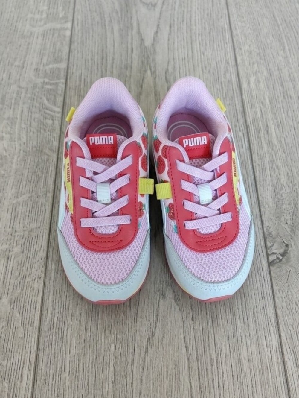 Puma Kids Pink Strawberry Print Lace-Up Sneakers